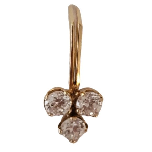 14K Yellow Gold CZ Cubic Zirconia Cluster Pendant E138 - Picture 3 of 9